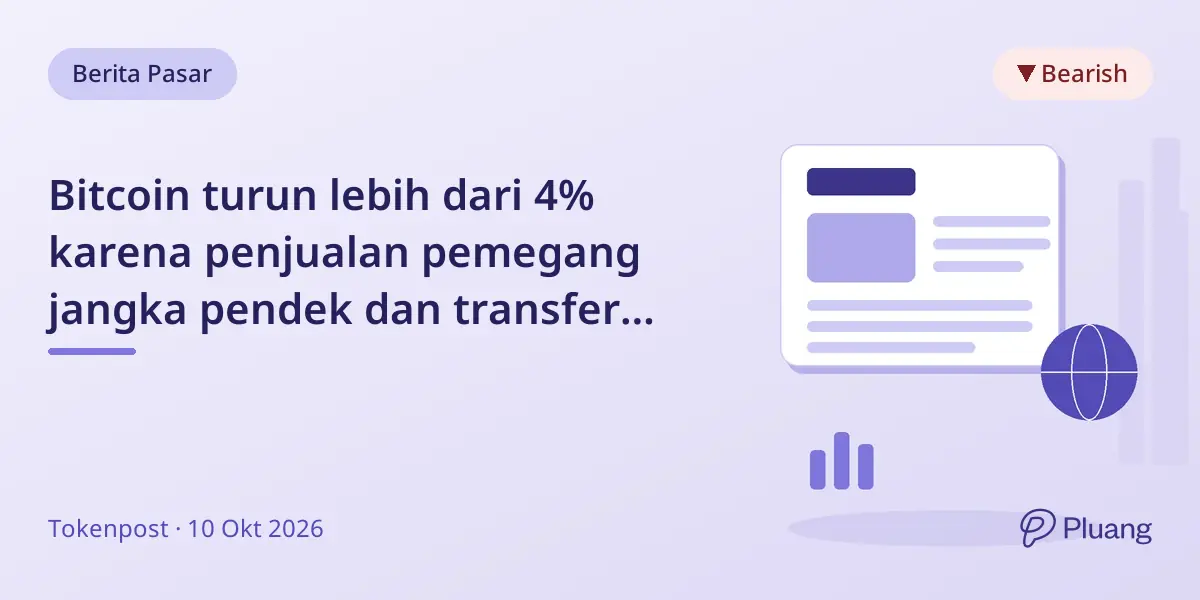 Bitcoin turun lebih dari 4% karena penjualan pemegang jangka pendek dan transfer dompet pemerintah.