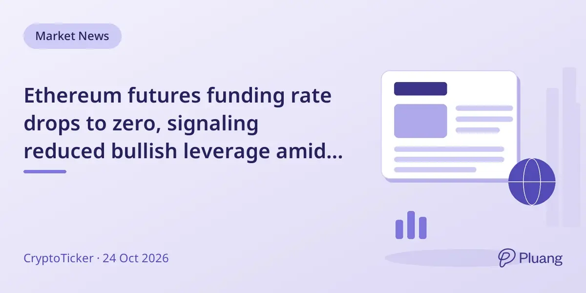 Ethereum futures funding rate drops to zero, signaling reduced bullish leverage amid price decline to $2,300.