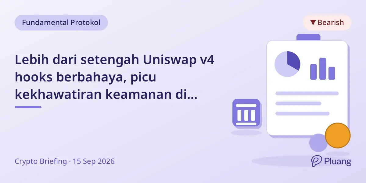 Lebih dari setengah Uniswap v4 hooks berbahaya, picu kekhawatiran keamanan di perdagangan DeFi.