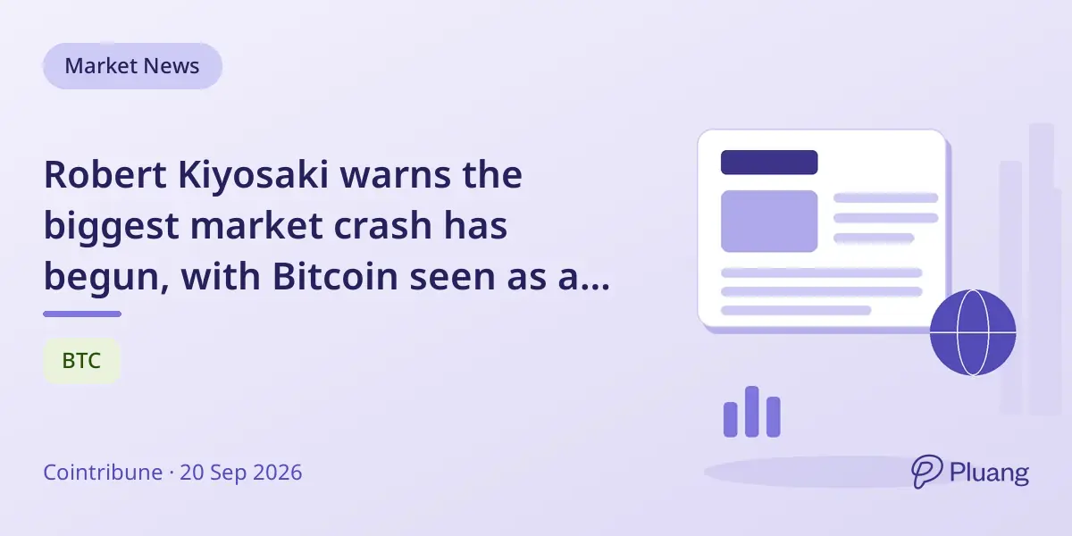 Robert Kiyosaki warns the biggest market crash has begun, with Bitcoin seen as a safe asset.