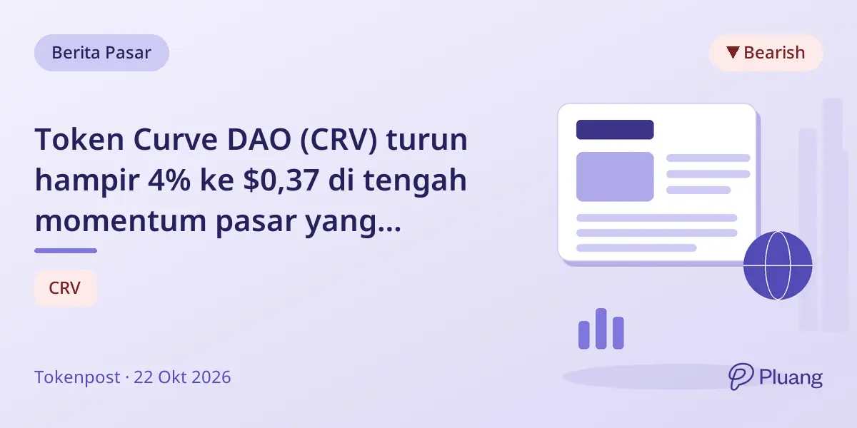 Token Curve DAO (CRV) turun hampir 4% ke $0,37 di tengah momentum pasar yang beragam