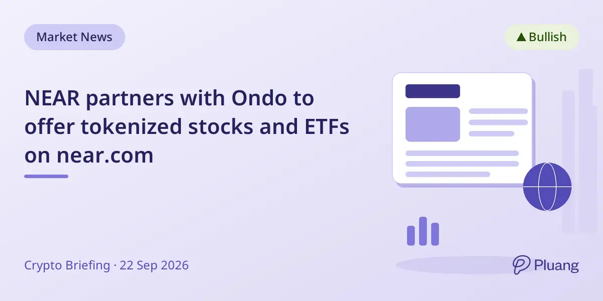 NEAR partners with Ondo to offer tokenized stocks and ETFs on near.com