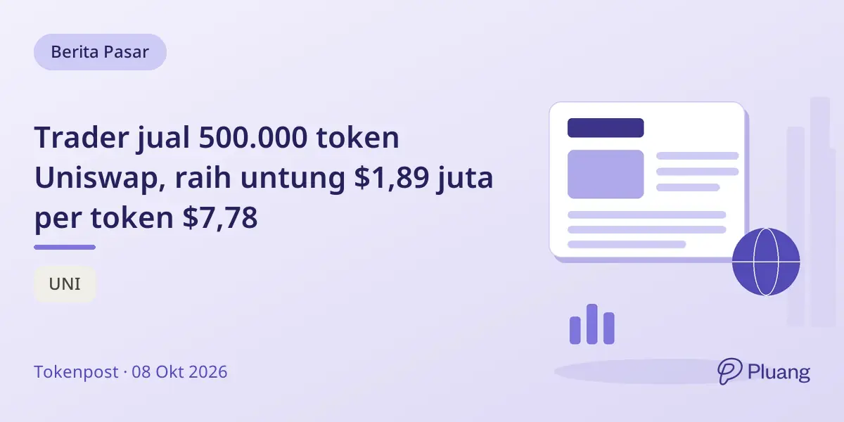 Trader jual 500.000 token Uniswap, raih untung $1,89 juta per token $7,78