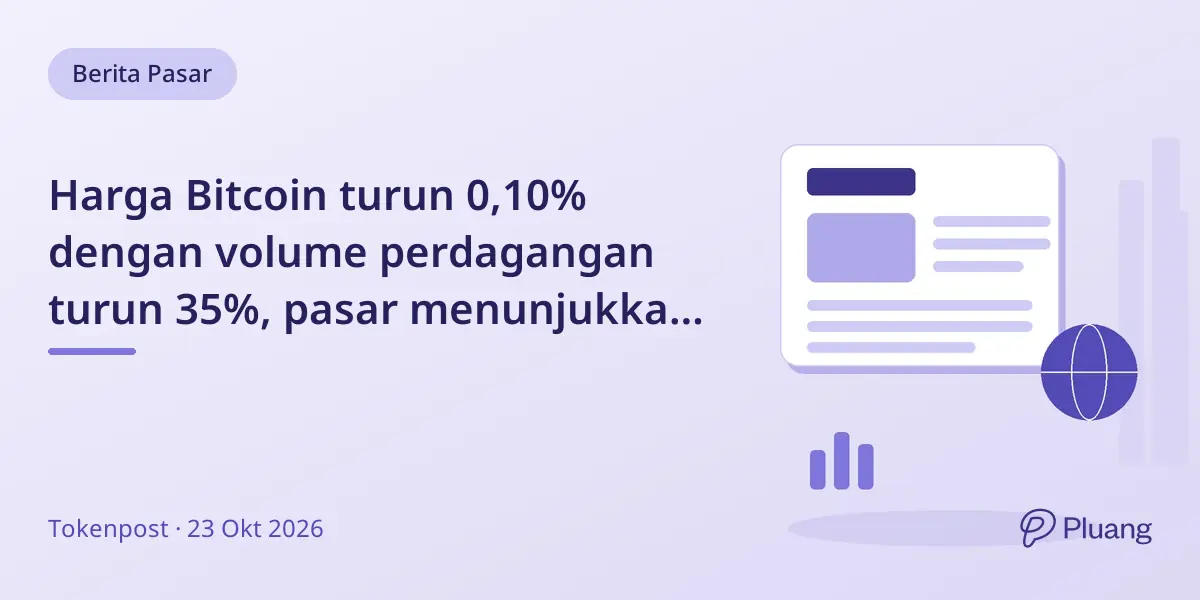 Harga Bitcoin turun 0,10% dengan volume perdagangan turun 35%, pasar menunjukkan aktivitas hati-hati.