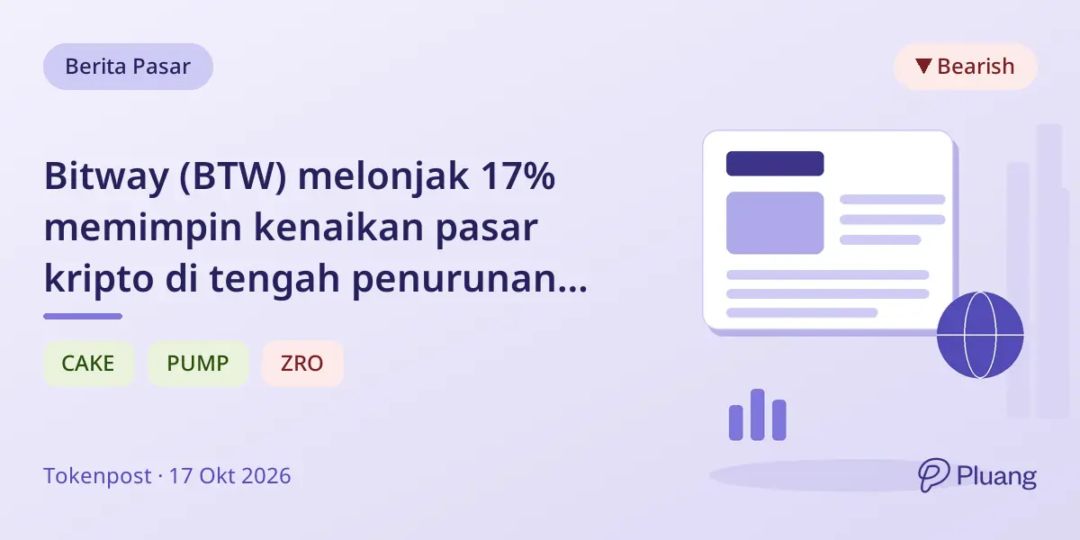 Bitway (BTW) melonjak 17% memimpin kenaikan pasar kripto di tengah penurunan luas