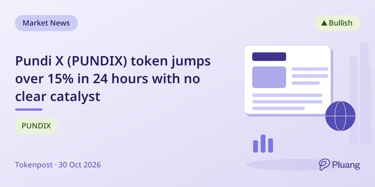 Pundi X (PUNDIX) token jumps over 15% in 24 hours with no clear catalyst