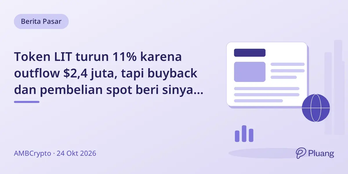 Token LIT turun 11% karena outflow $2,4 juta, tapi buyback dan pembelian spot beri sinyal rebound.