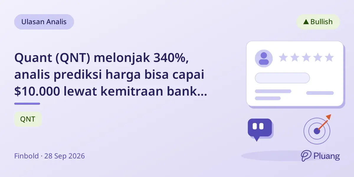 Quant (QNT) melonjak 340%, analis prediksi harga bisa capai $10.000 lewat kemitraan bank AS.