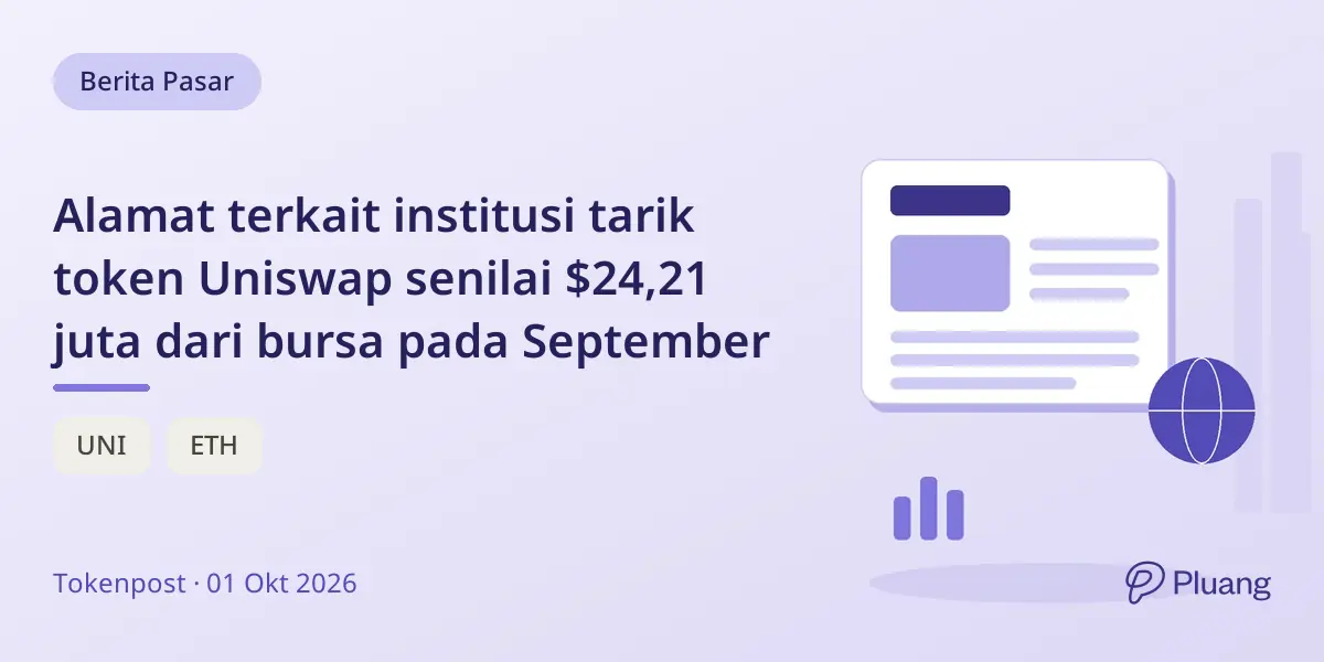 Alamat terkait institusi tarik token Uniswap senilai $24,21 juta dari bursa pada September