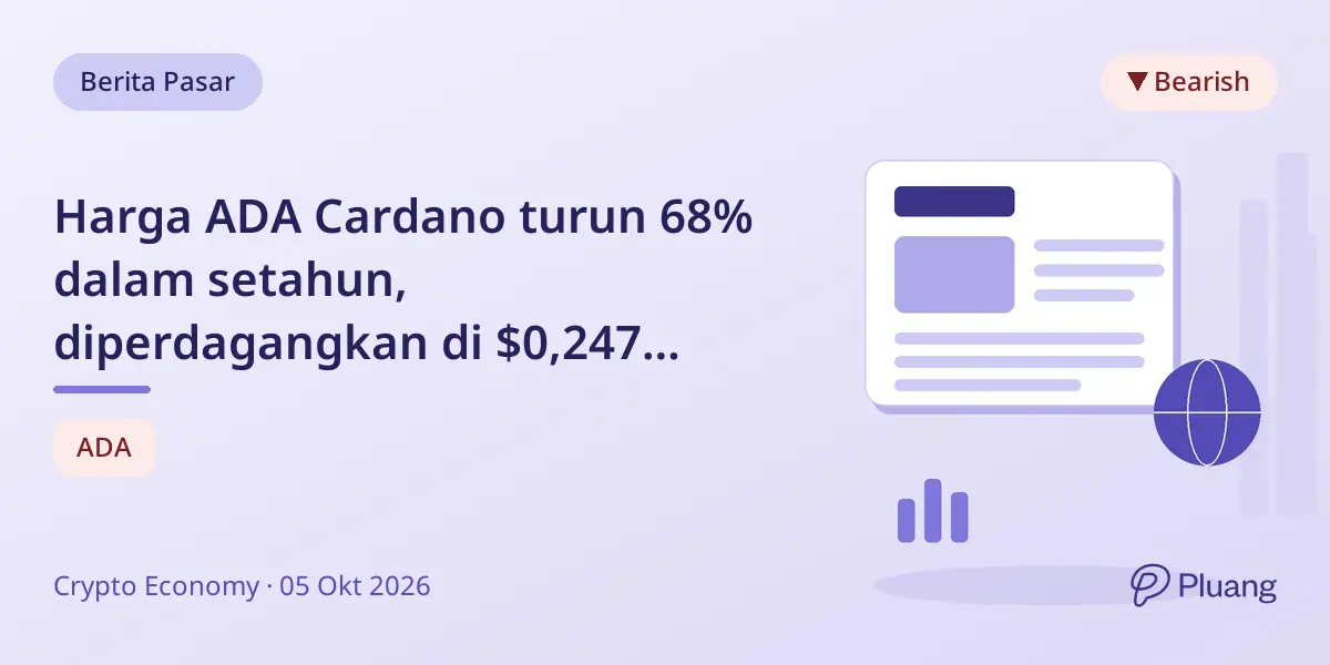 Harga ADA Cardano turun 68% dalam setahun, diperdagangkan di $0,247 dengan harapan rebound Oktober.