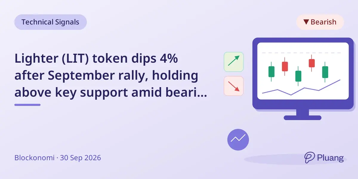 Lighter (LIT) token dips 4% after September rally, holding above key support amid bearish signals.