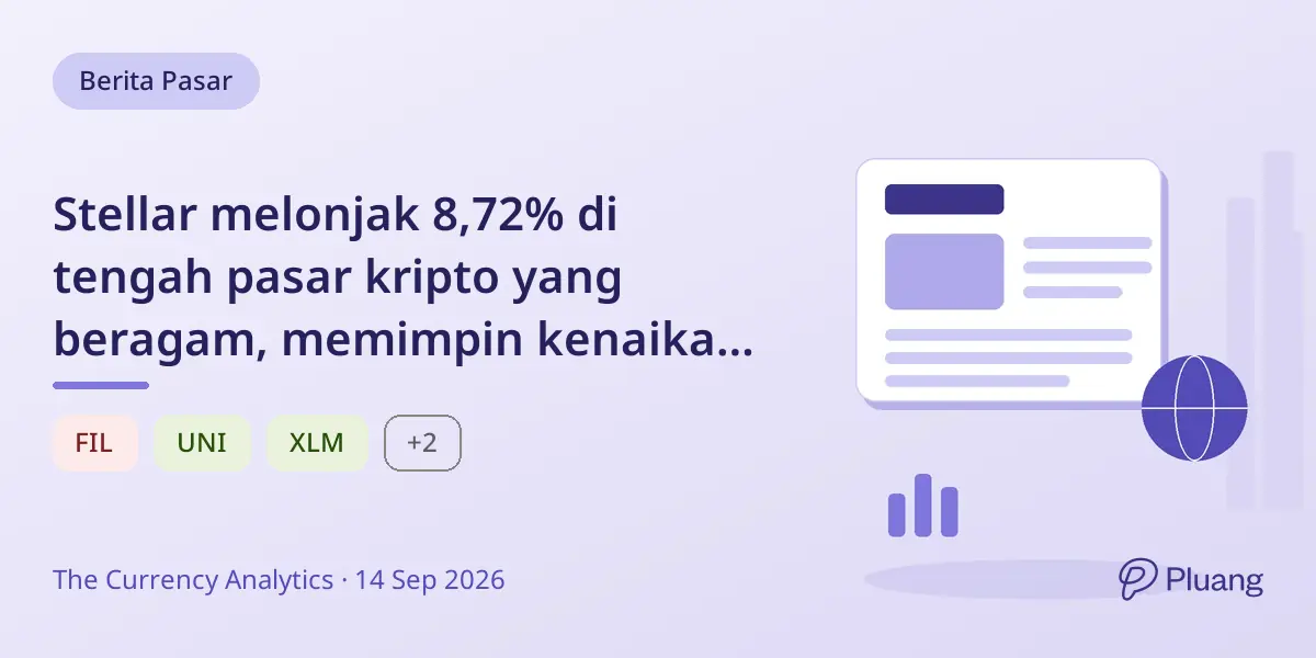 Stellar melonjak 8,72% di tengah pasar kripto yang beragam, memimpin kenaikan dengan minat pada pembayaran blockchain.