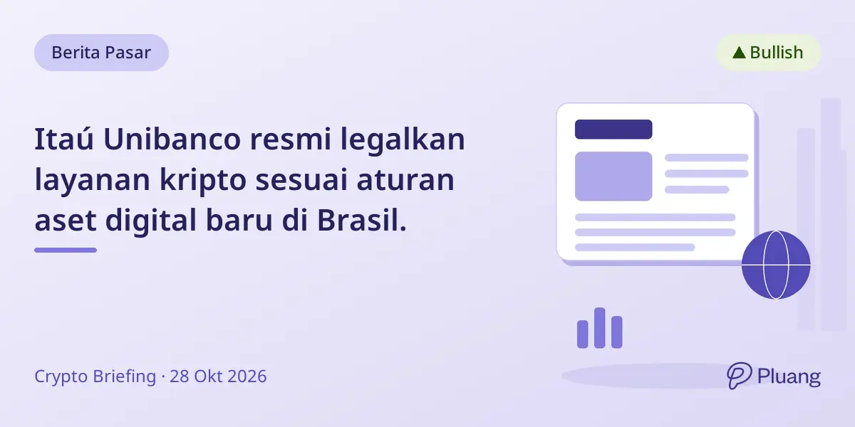 Itaú Unibanco resmi legalkan layanan kripto sesuai aturan aset digital baru di Brasil.