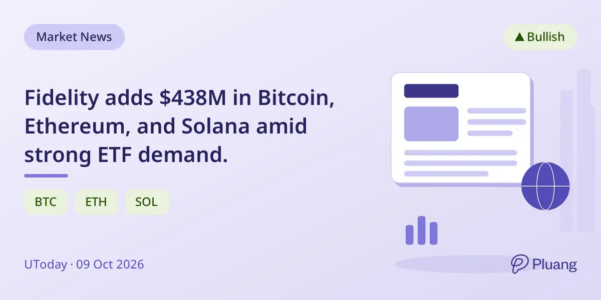 Fidelity adds $438M in Bitcoin, Ethereum, and S...