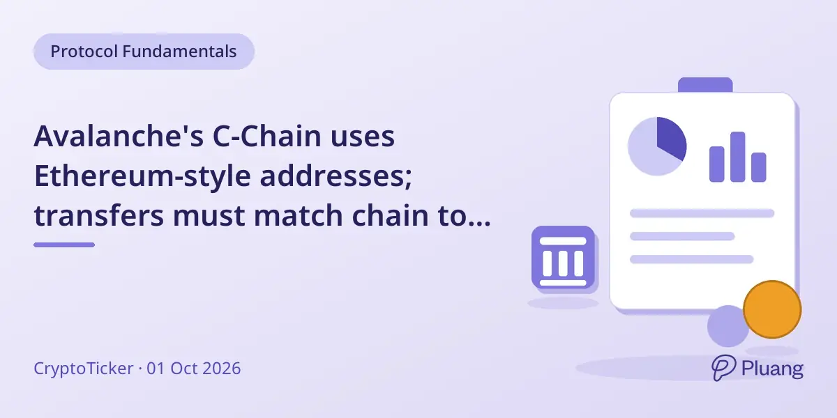Avalanche's C-Chain uses Ethereum-style addresses; transfers must match chain to avoid loss or delay.