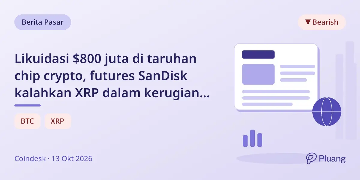 Likuidasi $800 juta di taruhan chip crypto, futures SanDisk kalahkan XRP dalam kerugian saat penurunan chip Asia