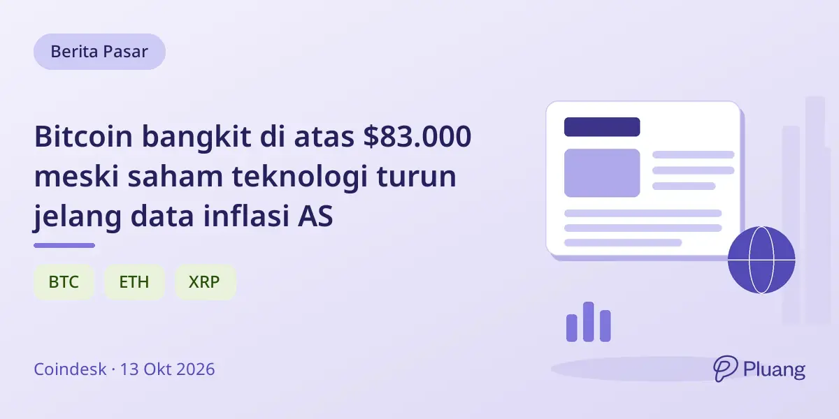 Bitcoin bangkit di atas $83.000 meski saham teknologi turun jelang data inflasi AS