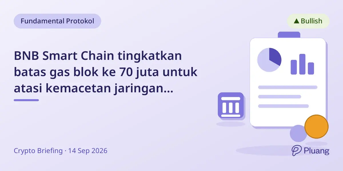 BNB Smart Chain tingkatkan batas gas blok ke 70 juta untuk atasi kemacetan jaringan sebelum 15 Sept