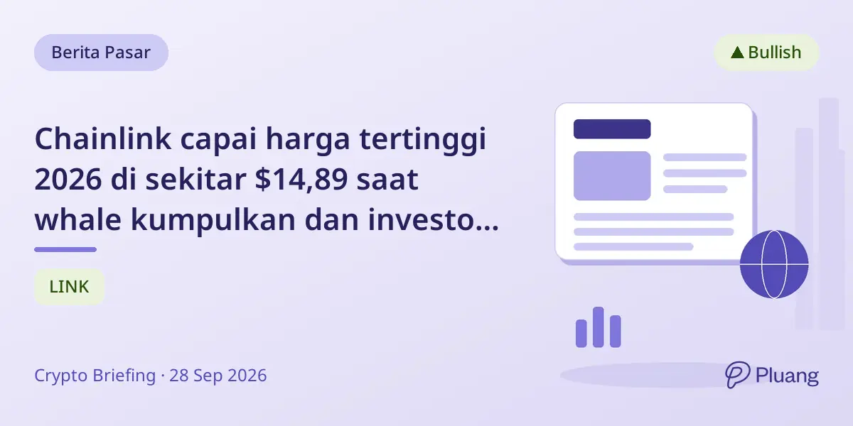 Chainlink capai harga tertinggi 2026 di sekitar $14,89 saat whale kumpulkan dan investor kecil jual