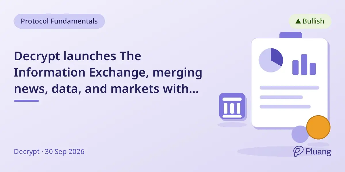 Decrypt launches The Information Exchange, merging news, data, and markets with the MYR token for direct participation.
