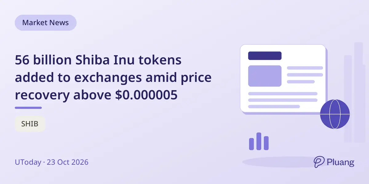 56 billion Shiba Inu tokens added to exchanges amid price recovery above $0.000005