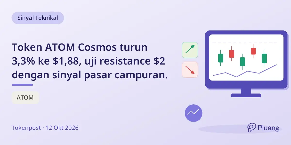 Token ATOM Cosmos turun 3,3% ke $1,88, uji resistance $2 dengan sinyal pasar campuran.