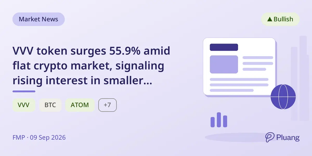 VVV token surges 55.9% amid flat crypto market, signaling rising interest in smaller altcoins.