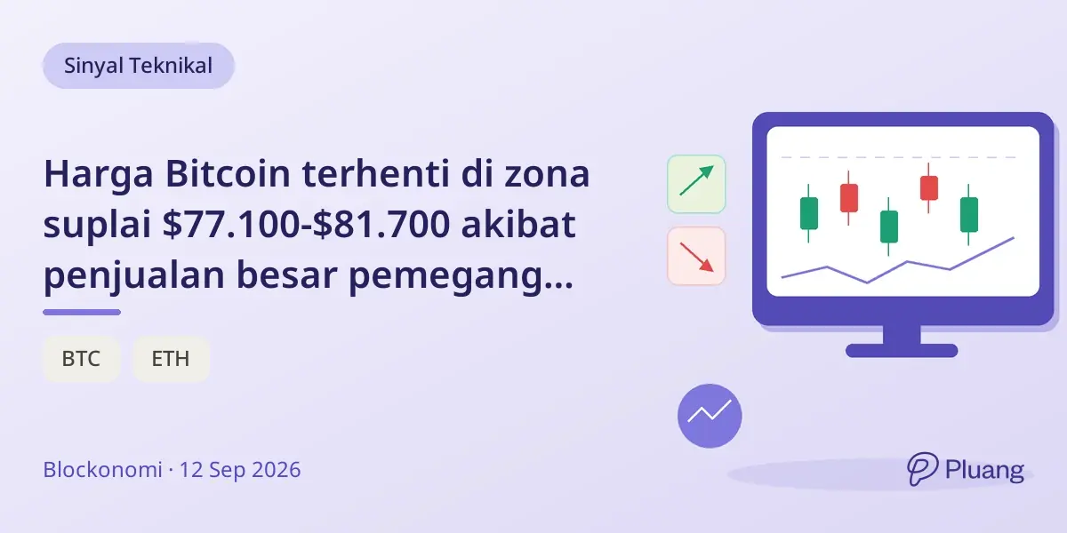 Harga Bitcoin terhenti di zona suplai $77.100-$81.700 akibat penjualan besar pemegang jangka panjang.