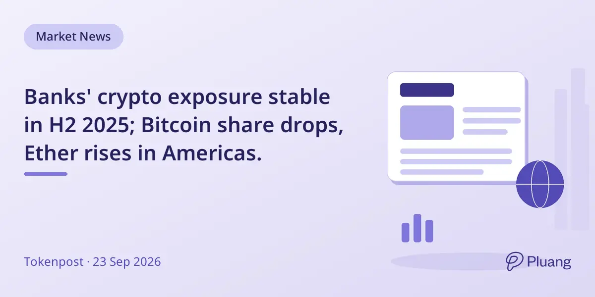Banks' crypto exposure stable in H2 2025; Bitcoin share drops, Ether rises in Americas.