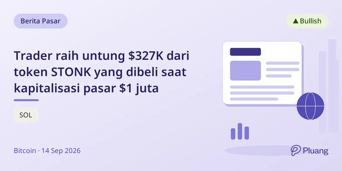 Trader raih untung $327K dari token STONK yang dibeli saat kapitalisasi pasar $1 juta