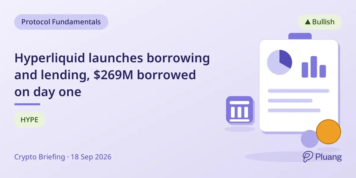 Hyperliquid launches borrowing and lending, $269M borrowed on day one
