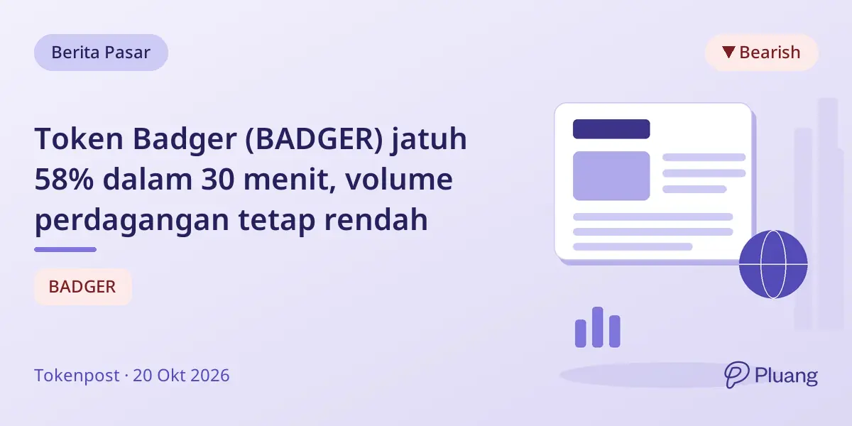 Token Badger (BADGER) jatuh 58% dalam 30 menit, volume perdagangan tetap rendah