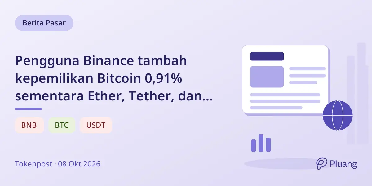 Pengguna Binance tambah kepemilikan Bitcoin 0,91% sementara Ether, Tether, dan BNB turun di September.