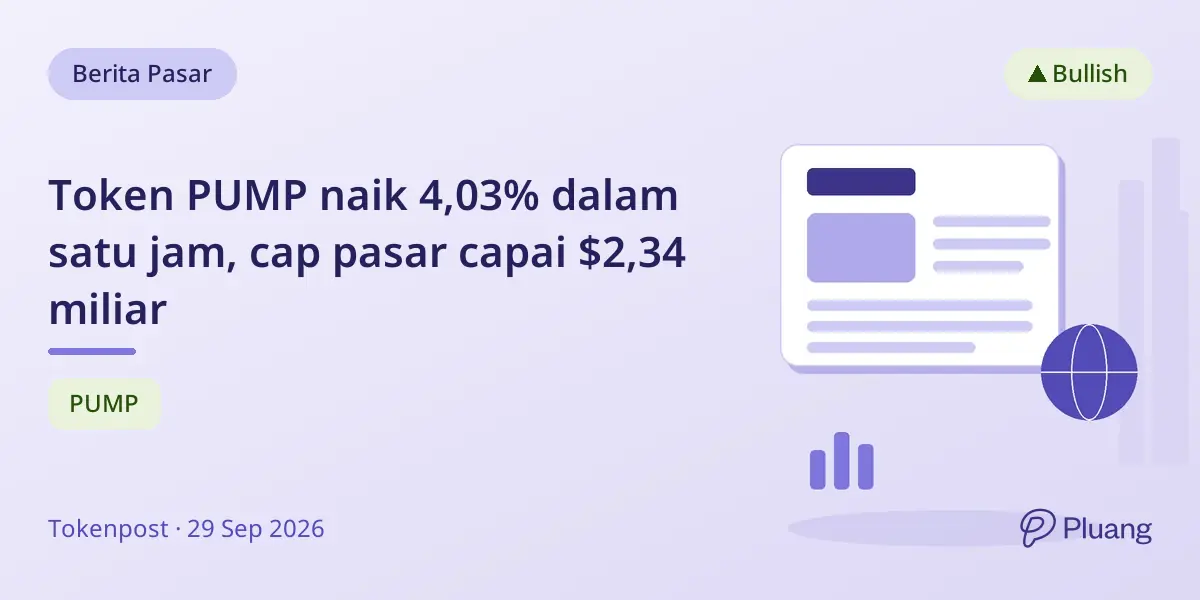Token PUMP naik 4,03% dalam satu jam, cap pasar capai $2,34 miliar