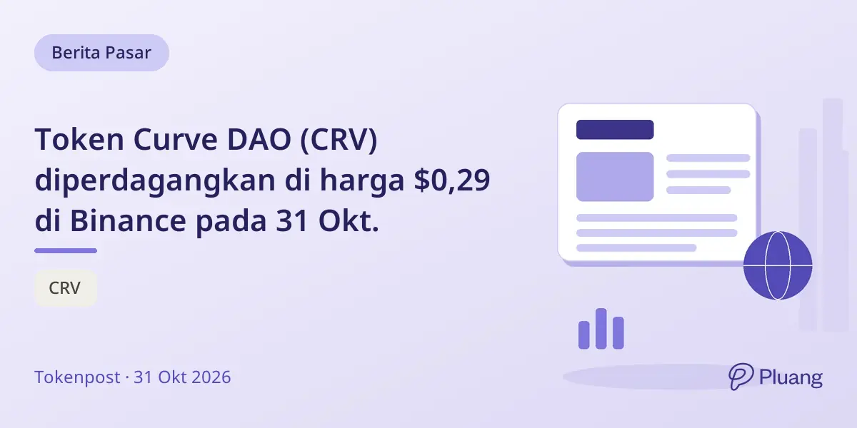Token Curve DAO (CRV) diperdagangkan di harga $0,29 di Binance pada 31 Okt.