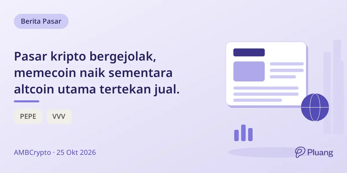 Pasar kripto bergejolak, memecoin naik sementara altcoin utama tertekan jual.