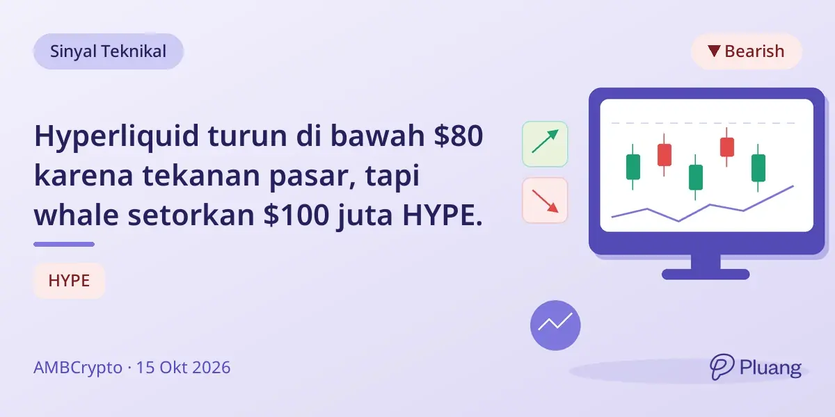 Hyperliquid turun di bawah $80 karena tekanan pasar, tapi whale setorkan $100 juta HYPE.