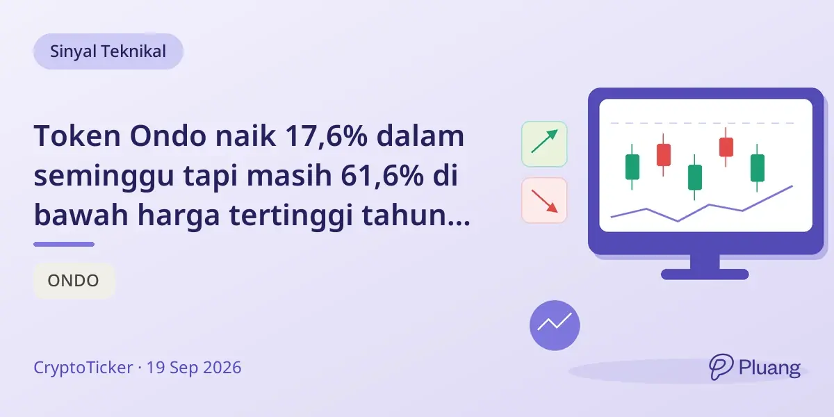 Token Ondo naik 17,6% dalam seminggu tapi masih 61,6% di bawah harga tertinggi tahun lalu, hadapi resistensi kunci di $0,45.