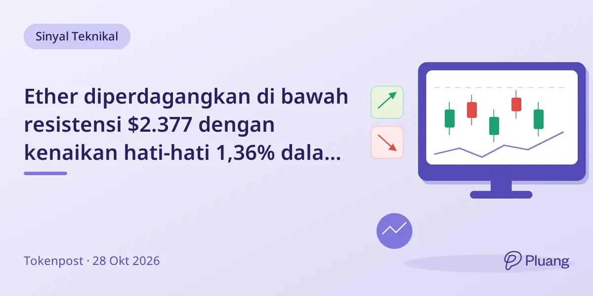 Ether diperdagangkan di bawah resistensi $2.377 dengan kenaikan hati-hati 1,36% dalam 24 jam tanpa konfirmasi bullish.