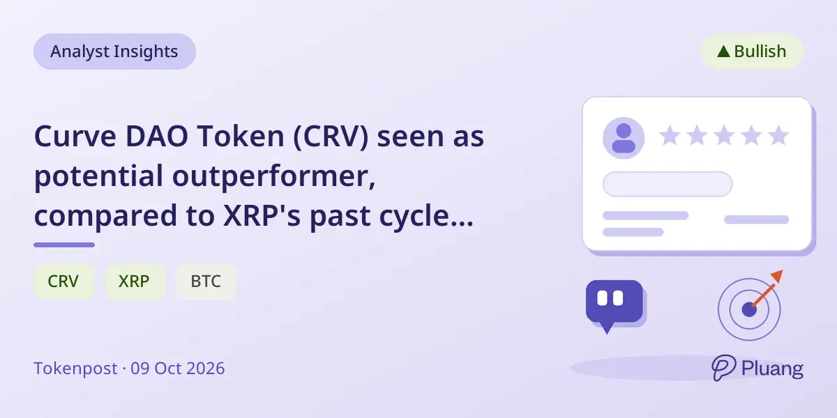 Curve DAO Token (CRV) seen as potential outperformer, compared to XRP's past cycle performance.