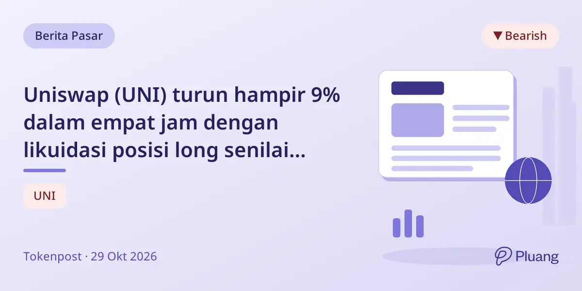 Uniswap (UNI) turun hampir 9% dalam empat jam dengan likuidasi posisi long senilai $1,89 juta