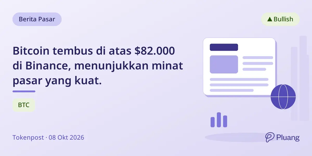 Bitcoin tembus di atas $82.000 di Binance, menunjukkan minat pasar yang kuat.