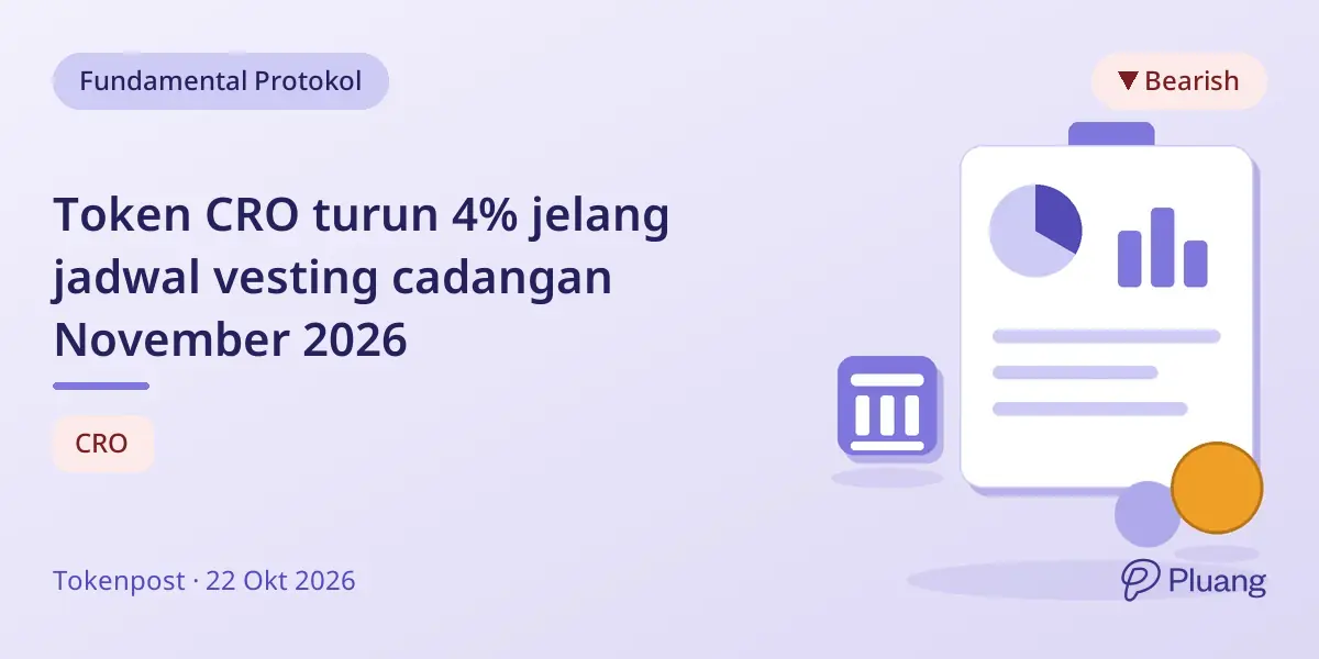 Token CRO turun 4% jelang jadwal vesting cadangan November 2026
