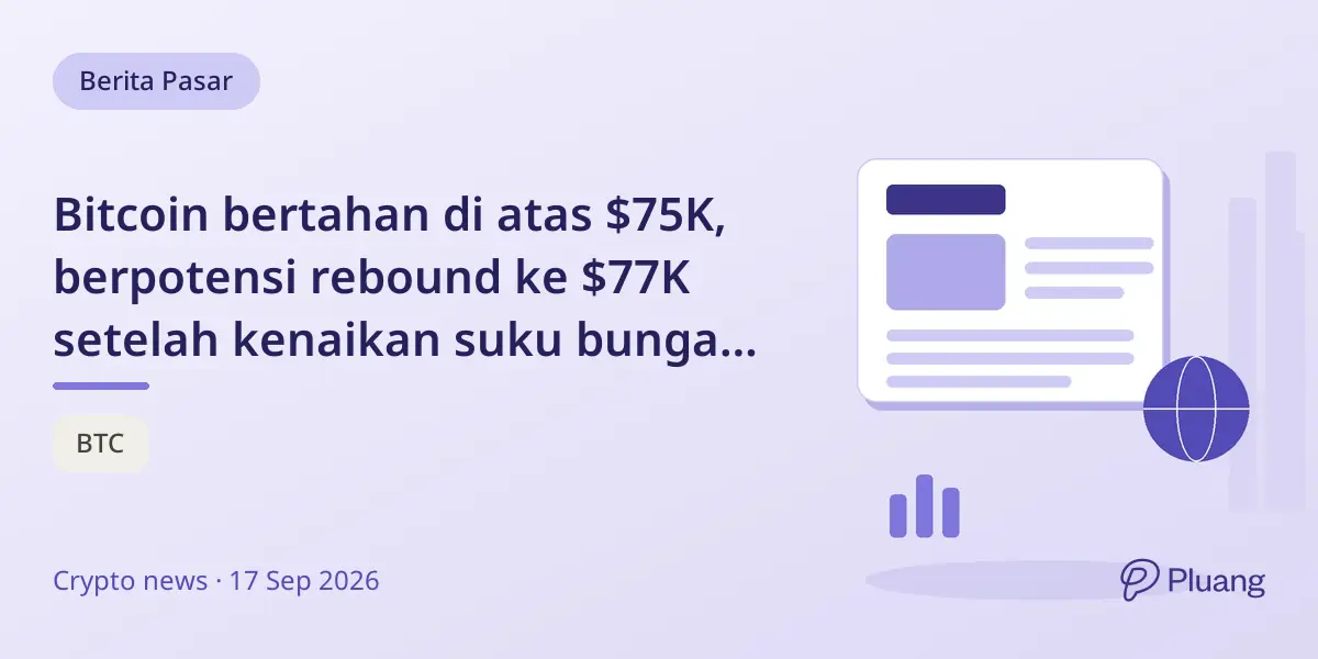 Bitcoin bertahan di atas $75K, berpotensi rebound ke $77K setelah kenaikan suku bunga Fed dan hambatan regulasi.