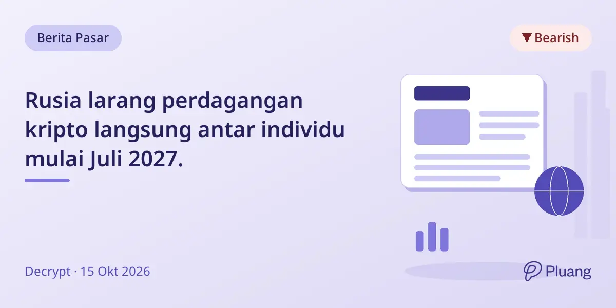 Rusia larang perdagangan kripto langsung antar individu mulai Juli 2027.
