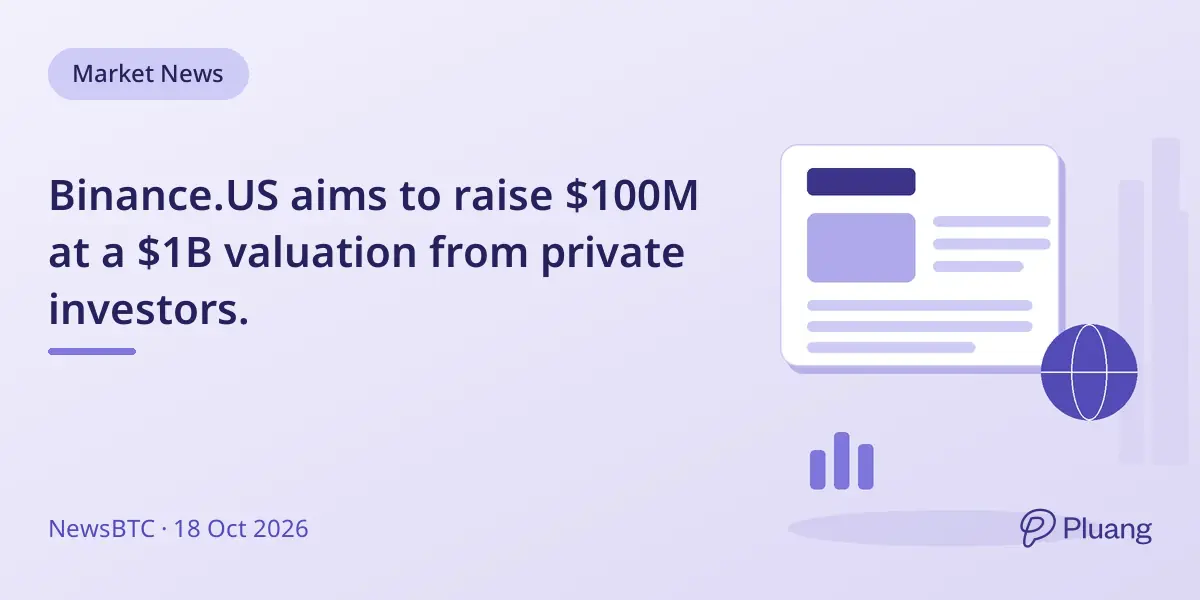 Binance.US aims to raise $100M at a $1B valuation from private investors.
