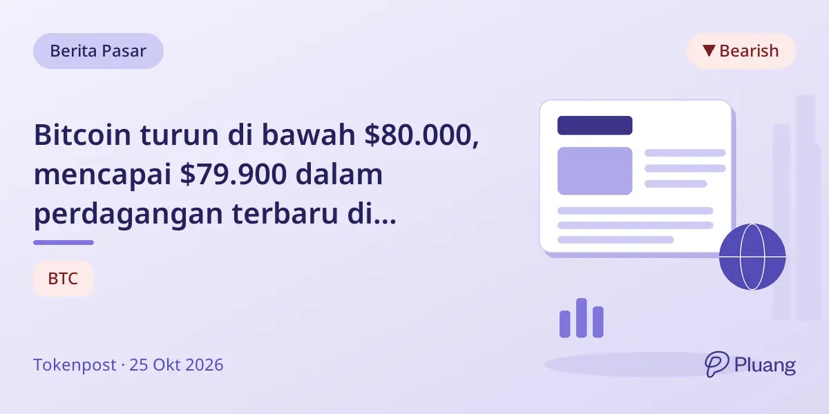 Bitcoin turun di bawah $80.000, mencapai $79.900 dalam perdagangan terbaru di Binance.