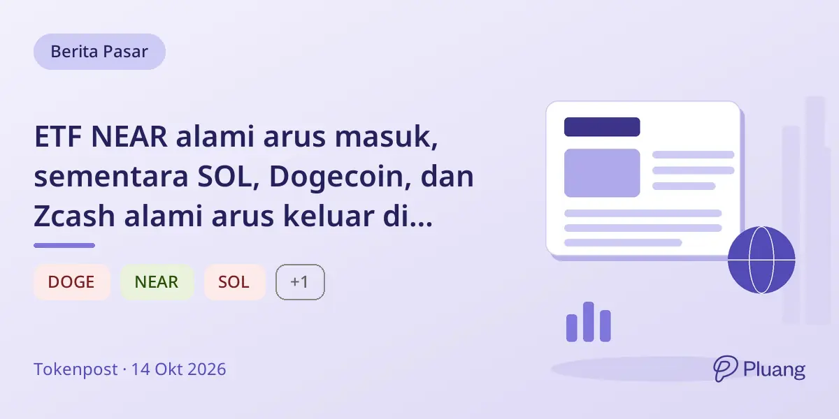 ETF NEAR alami arus masuk, sementara SOL, Dogecoin, dan Zcash alami arus keluar di pasar spot altcoin.