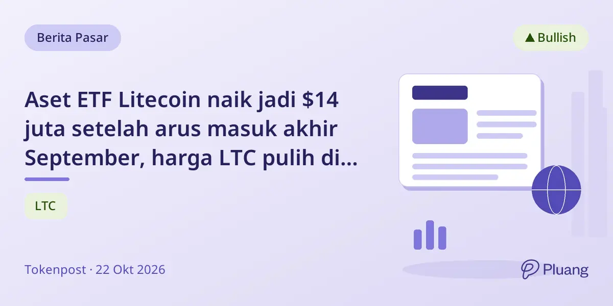 Aset ETF Litecoin naik jadi $14 juta setelah arus masuk akhir September, harga LTC pulih di atas $60.