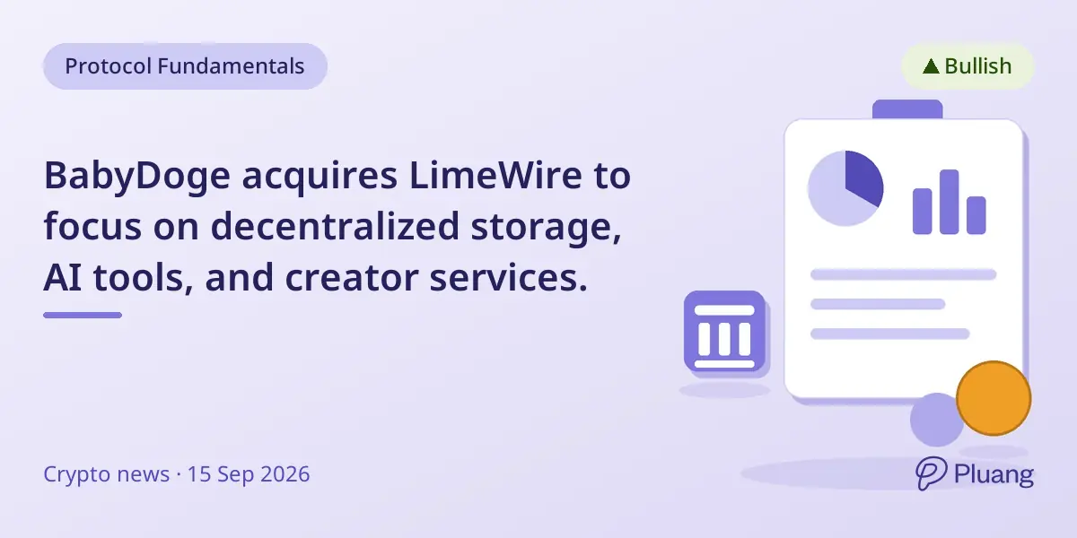 BabyDoge acquires LimeWire to focus on decentralized storage, AI tools, and creator services.